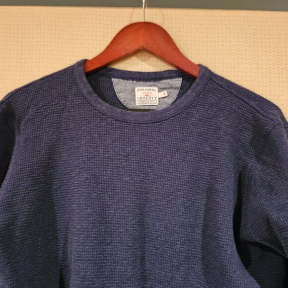 Faherty Thermal Knitwear Long Sleeve Waffle Knit Shirt - Size L - Picture 3 of 5